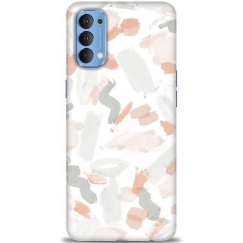 Oppo Reno 4 Kılıf HD Baskılı Kılıf - Fırça Darbeleri + Tam Ekran Koruyucu