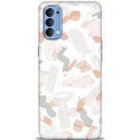 Oppo Reno 4 Kılıf HD Baskılı Kılıf - Fırça Darbeleri + Tam Ekran Koruyucu