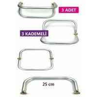 3 Kademeli Gizli Metal Mango Çanta Bursu – 3 Adet - 25 cm - Metal Çanta Aparatı