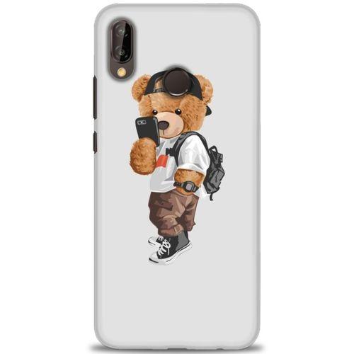 Huawei P20 Lite Kılıf HD Baskılı Kılıf - Teddy Bear Cool + Tam Ekran Koruyucu