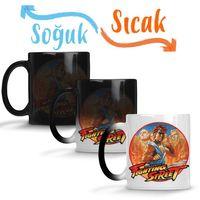 Street Fighter Fighting Street Sihirli Kupa Bardak Porselen