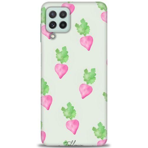 Samsung Galaxy M22 Kılıf HD Baskılı Kılıf - Pembe Havuçlar + Tam Ekran Koruyucu