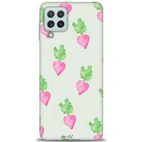 Samsung Galaxy M22 Kılıf HD Baskılı Kılıf - Pembe Havuçlar + Tam Ekran Koruyucu