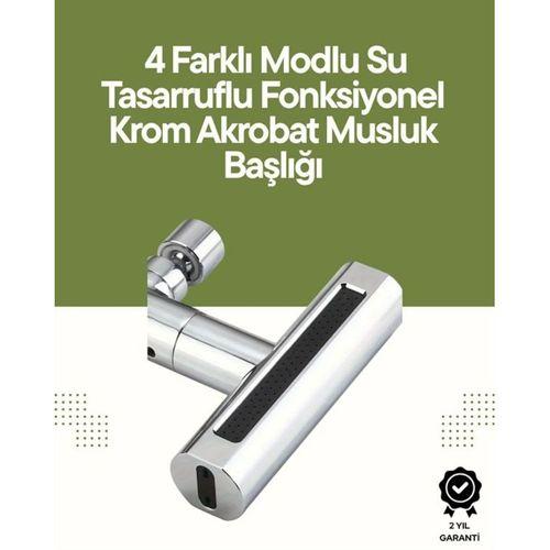 Krom Musluk Başlığı | 4'ü 1 Arada Su Çıkışı | Kolay Montajlı