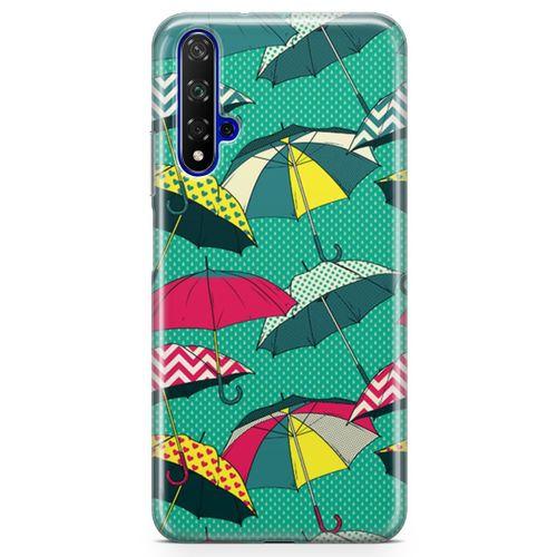 Honor View 20 Kılıf Şemsiyeler Arka Kapak Koruma Desenli Full Koruyucu