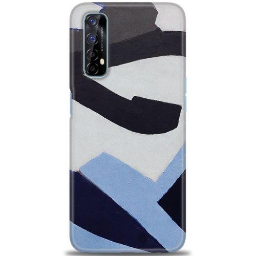 Realme 7 Kılıf HD Baskılı Kılıf - Gri Mavi + Tam Ekran Koruyucu