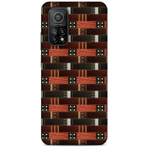 Xiaomi Mi 10T 5G Kılıf Patchwork (19) Kılıfları Kahve Turuncu