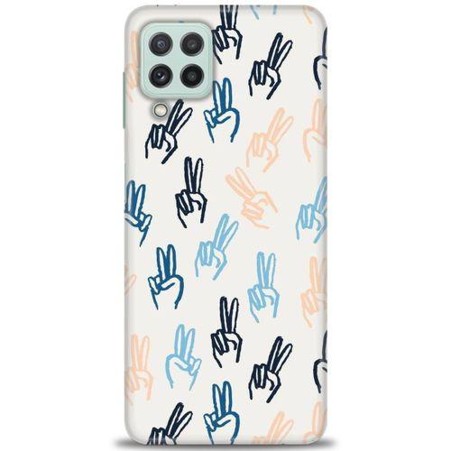 Samsung Galaxy M32 Kılıf HD Baskılı Kılıf - Tavşan Kulağı + Tam Ekran Koruyucu