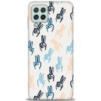 Samsung Galaxy M32 Kılıf HD Baskılı Kılıf - Tavşan Kulağı + Tam Ekran Koruyucu