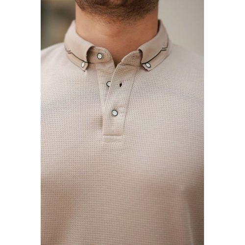 Erkek Düğmeli Yaka Waffle Kumaş Kısa Kollu Tişört