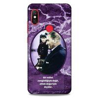Xiaomi Mi A2 Lite Kılıf Atatürk (10) Full Koruma Kılıfı Mor