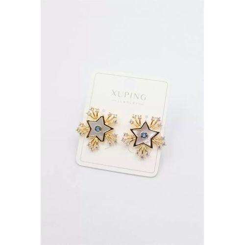 Taşlı Yıldız  Küpe - Altın