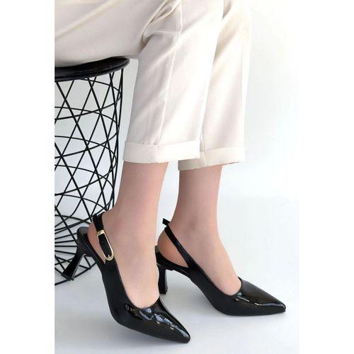 Hies Siyah Rugan Topuklu Ayakkabı