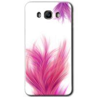 MRCİLETİSİM Samsung Galaxy J7 2016 Kılıf HD Desen Baskılı Arka Kapak + Temperli Cam - Pembe Tüy