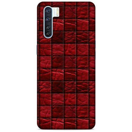 Oppo A91 Kılıf Patchwork (12) Koruyucu Silikon Kırmızı Bordo