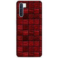 Oppo A91 Kılıf Patchwork (12) Koruyucu Silikon Kırmızı Bordo