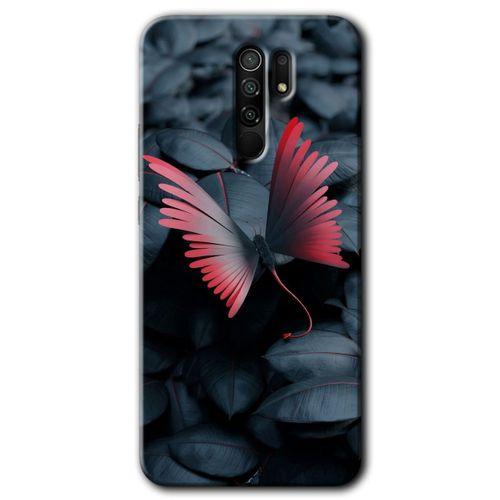 BeRa Aksesuar Xiaomi Redmi 9 Kılıf Baskılı Kapak - Dark Butterfly +Tam Kaplayan Mat Seramik