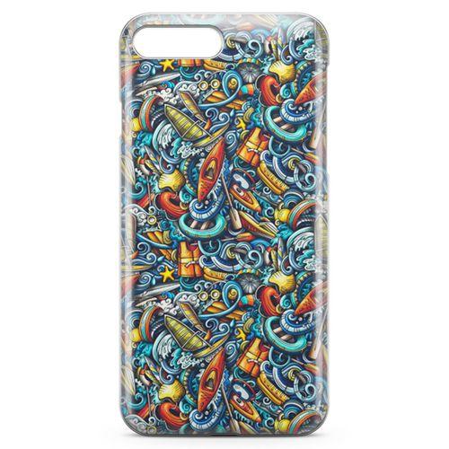 Apple iPhone 7 Plus Kılıf Deniz Sporları Doodle Arka Kapak Koruma Desenli Full Koruyucu