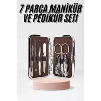 Çantalı 7 Parça Manikür Pedikür Seti Tırnak Makası Cımbız Törpü