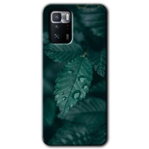 BeRa Aksesuar Poco x3 GT Kılıf Baskılı Kapak - Yağmurlu Yaprak +Tam Kaplayan Mat Seramik