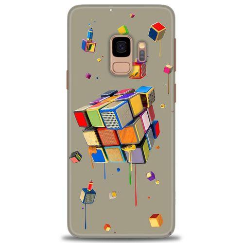 Samsung Galaxy S9 Kılıf HD Baskılı Kılıf - Zeka Küpü + Tam Ekran Koruyucu