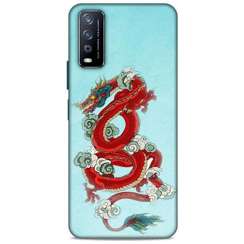 Xiaomi Redmi Note 9 4g Kılıf Dragons (22) Tam Koruma Kılıfı Ejderha Dövme Kırmızı