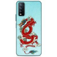 Xiaomi Redmi Note 9 4g Kılıf Dragons (22) Tam Koruma Kılıfı Ejderha Dövme Kırmızı