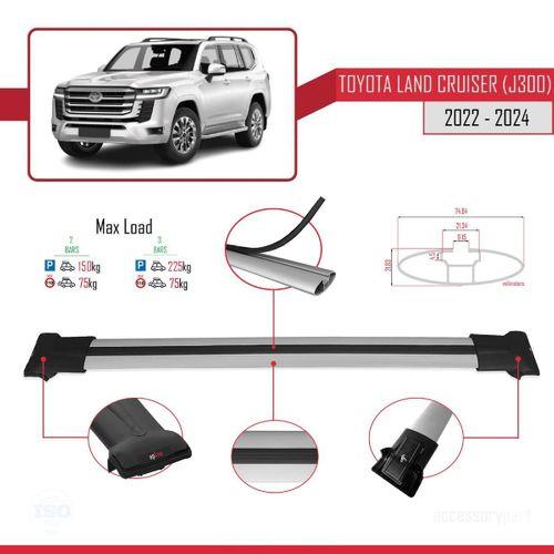 Toyota Land Cruiser (J300) 2022 ve Sonrası ile Uyumlu FLY Model Ara Atkı Tavan Barı GRİ