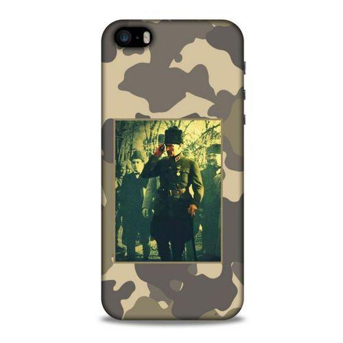 Apple iPhone SE Kılıf Atatürk (14) Lansman Kılıf Kamuflaj Krem