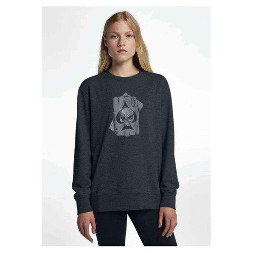 Motörhead Iskambil Kurukafa Rock Metal Müzik Baskılı Füme Antrasit Kadın Sweatshirt