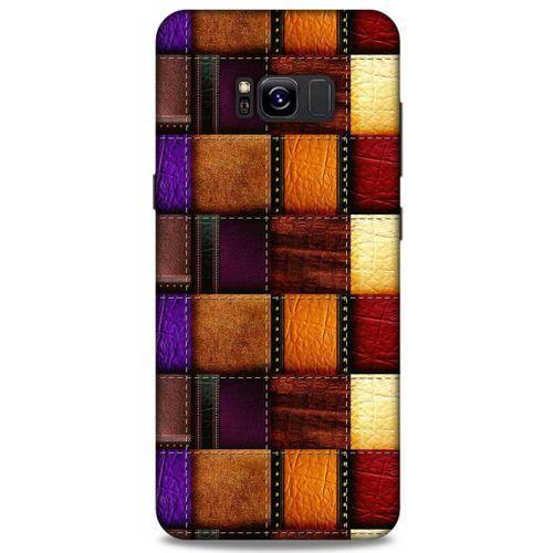 Samsung Galaxy S8 Plus Kılıf Patchwork (44) Tough Armor Kılıf Mor Kahve
