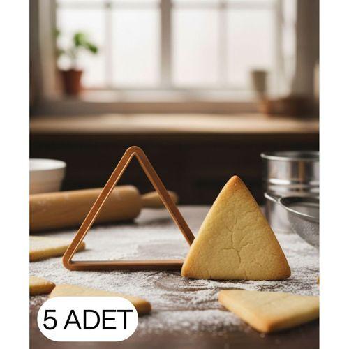 5Li Üçgen Figürlü Kurabiye Kalıbı Hamur Kesici Şeker  ve Oyun Hamuru İçin Tek Parça Kalıp