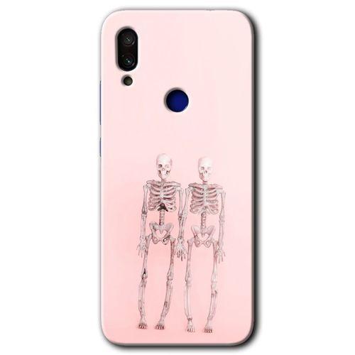 MRCİLETİSİM Xiaomi Redmi Note 7 Kılıf HD Desen Baskılı Arka Kapak+Temperli Cam - Yaşayan Çift