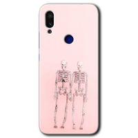 MRCİLETİSİM Xiaomi Redmi Note 7 Kılıf HD Desen Baskılı Arka Kapak+Temperli Cam - Yaşayan Çift