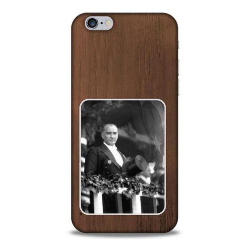 Apple Iphone 6S Kılıf Atatürk (35) Fit Design Kılıf Kahverengi Duvar