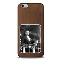 Apple Iphone 6S Kılıf Atatürk (35) Fit Design Kılıf Kahverengi Duvar