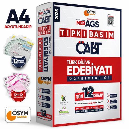 2025 MEB-AGS ÖABT Türk Dili ve Edebiyatı Öğretmenliği ÖSYM Tıpkı Basım 12li Deneme Paketi