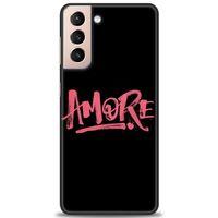 Samsung Galaxy S21 FE Kılıf HD Baskılı Kılıf - Amore + Tam Ekran Koruyucu
