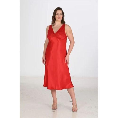 2li Kırmızı Sabahlık Takımı Bigsize 6226