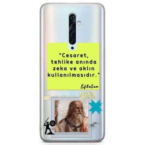 Oppo Reno2 Z 2019 Kılıf Caps Eflatun Arka Kapak Koruma Desenli Full Koruyucu
