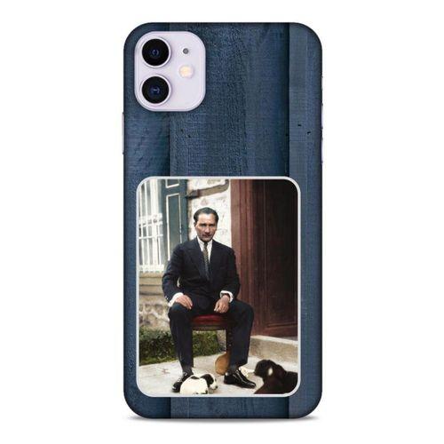Apple Iphone 11 Kılıf Atatürk (37) Silicone Cover Laci Ahşap
