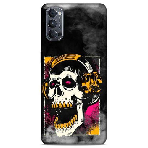 Lopard Oppo Reno 4 Uyumlu Kılıf Tattoo's (10) Full Koruma Kılıfı Turuncu