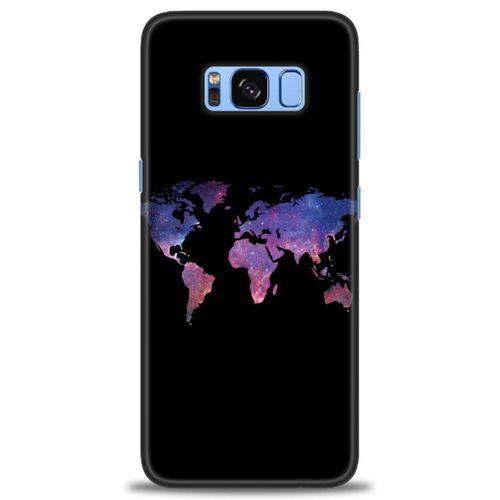 Samsung Galaxy S8 Plus Kılıf HD Baskılı Kılıf - Dünya Haritası + Tam Ekran Koruyucu