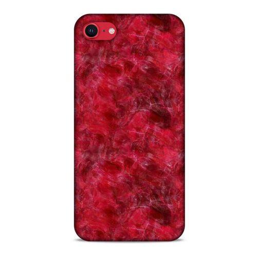 Mermer Desenli (6) Tema Silikon Kılıf Kırmızı Apple iPhone SE 2020 Kılıf