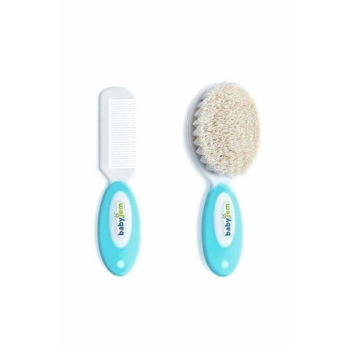 BabyJem Doğal Kıl Fırça Tarak Seti 519 Mavi