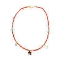 Yonca Boncuk Kolye - Nar Çiçeği