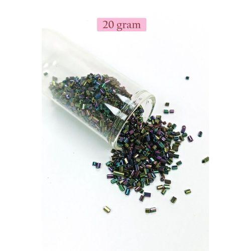 Kesme Cam Boncuk 2mm - 20 Gram - Parlak Alacalı -BNC304