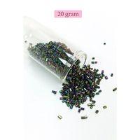 Kesme Cam Boncuk 2mm - 20 Gram - Parlak Alacalı -BNC304