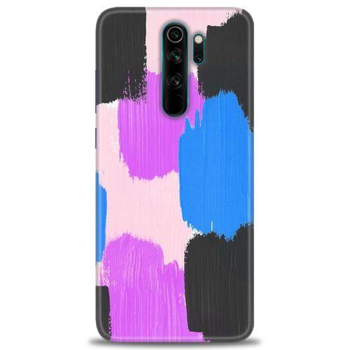 Xiaomi Redmi Note 8 Pro Kılıf HD Baskılı Kılıf - Mor Siyah + Tam Ekran Koruyucu
