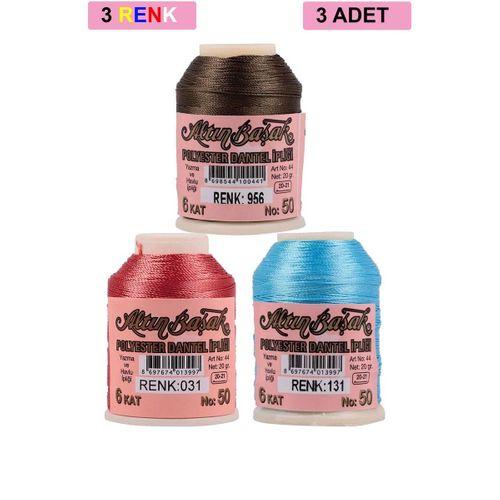 3 Adet Altınbaşak Oya ve Dantel İpi 20 gr - Royaleks - No: 031 - 131 - 956
